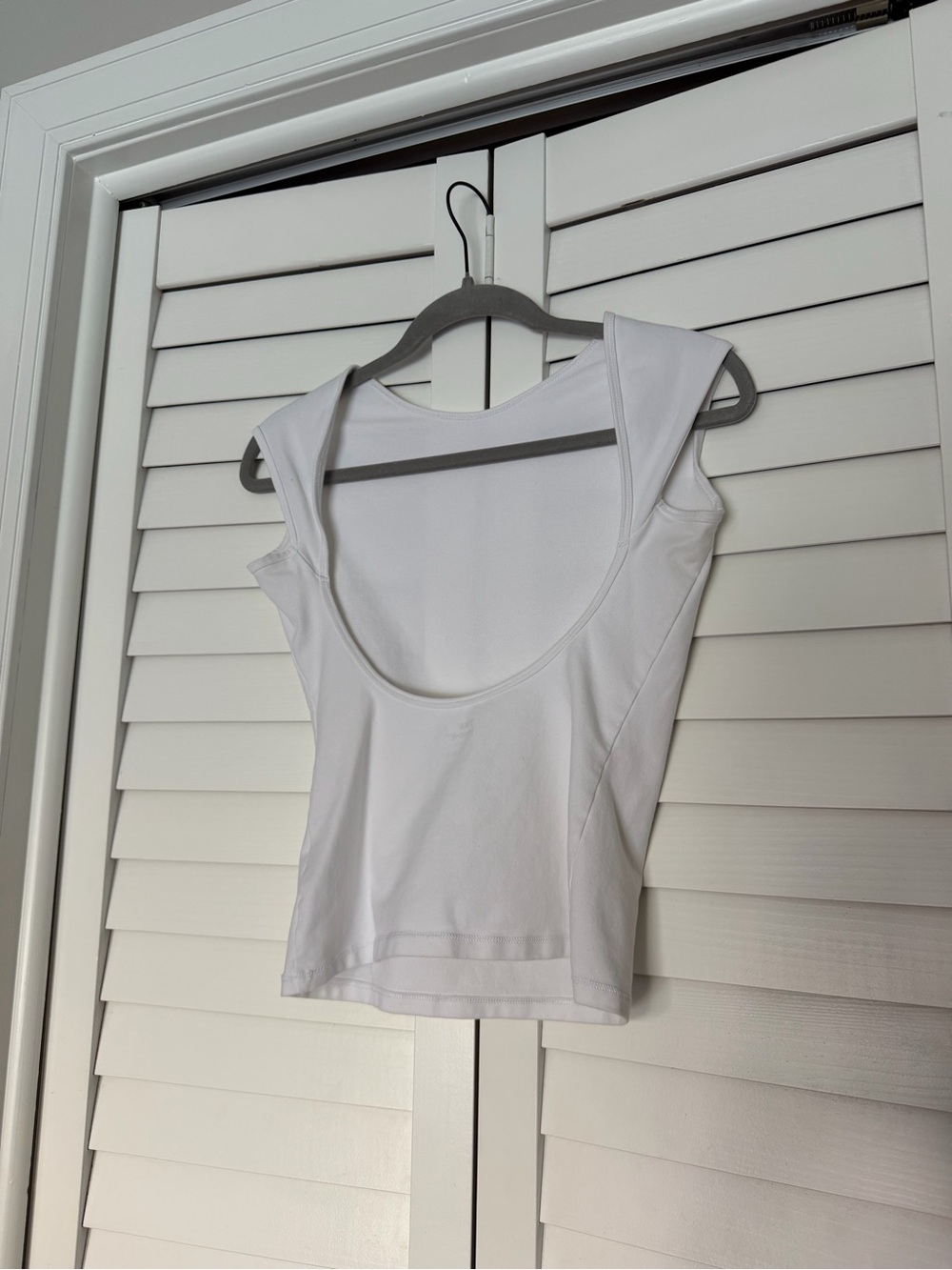 Garage White Scoop-Back Stretch Tank Top